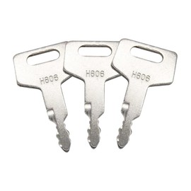 H806 180845 17001-00019 lgnition Keys Replacement for Takeuchi Excavator Loader Skid Steer, Gehl Loader New Holland Excavator and Track Loaders Heavy Equipment (3 Pack)