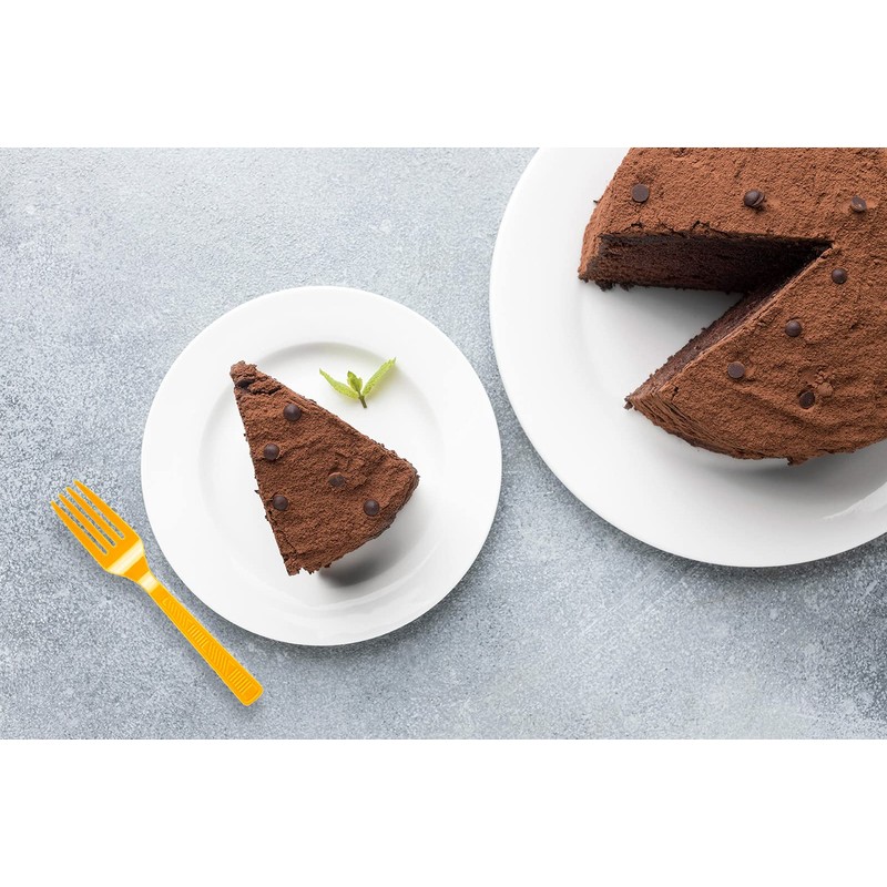 DecorRack Plastic Cutlery Set, Yellow Colored Plastic Silverware Sets for