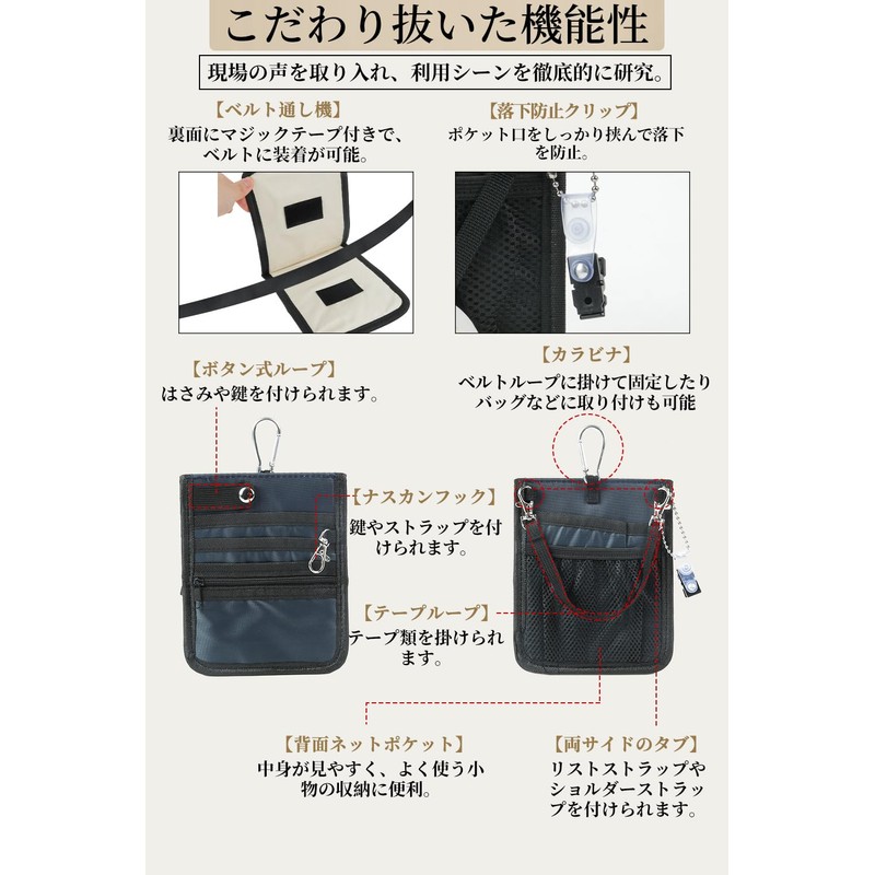 Pocket Organizer, Pen Case, 5-Way Sorting Pockets, Stationery, Tools, Small