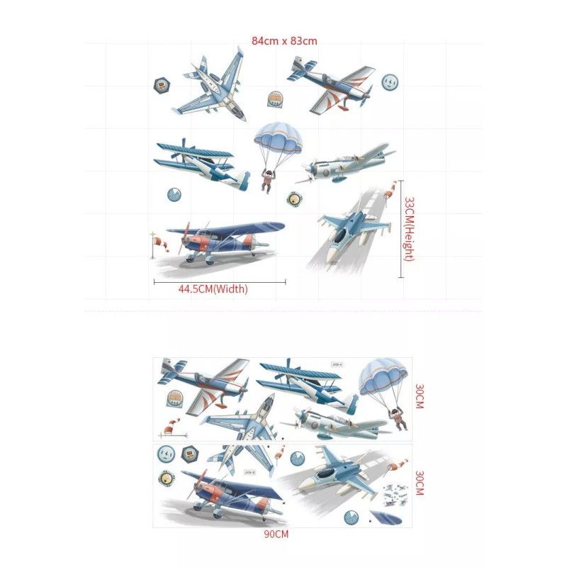 DaraBaby Vinil Decorativo Infantil Aviones Piloto Cuarto Niños Bebé