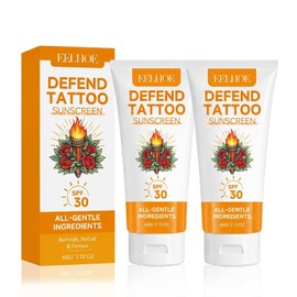 Pack of 2 Tattoo Sun Cream SPF 30+, Crema Solar Tatuaggi, UVA/UVB Sun Rays Protection, Tattoo Sunscreen, for Tattooed Tattoos Skin, Moisturiser for Vibrant Tattoos
