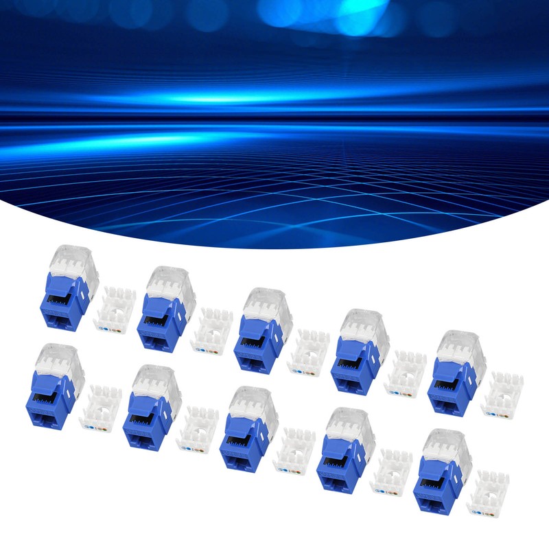 50PCS RJ45 Cat5e Unshielded Network Module 180 Degree Punch Free
