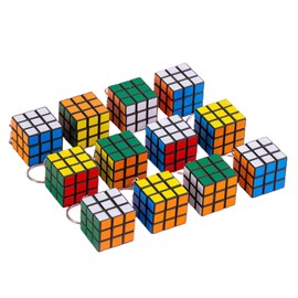 Mini Cube Key Holder, Rubik's Cube, Cute, 3D Puzzle, Children's Toy, Compact, Portable, Convenient Gift Decoration, Participation Award, Prize, Lottery, Festival, Gift, Colorful Pack of 12