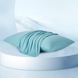 Dream Valley® Cooling Pillowcases Queen Size, 2 PCS Q-Max > 0.4 Aerocool™ Pillowcases, Cooling for Night Sweats, Hot Sleepers, Dream Blue, 20x30 Inches