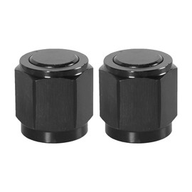 Laroal 2 Pack Universal Female Flare Cap Port Plug Block Aluminum Alloy Off Fitting Nut Adapter for Fuel Oil Line (Black AN4)
