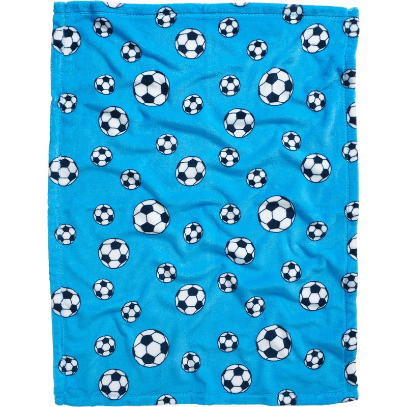 Playshoes Soft Fleece Blanket (Blue Football, 75x100cm)