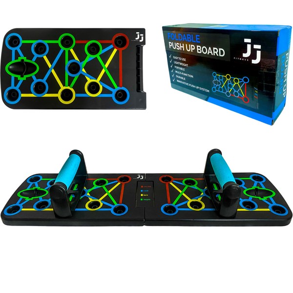 JJ Fitness Foldable Push Up Board, 17 in 1 Multi-function