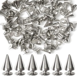 Misscrafts Rivets Punk Spikes Screwback Studs 150 Sets for Punk Style DIY Craft 7×10mm/0.27"×0.39" (silver)