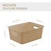Khaki Stackable Storage Baskets, Plastic Weave Basket Organizer and Storage