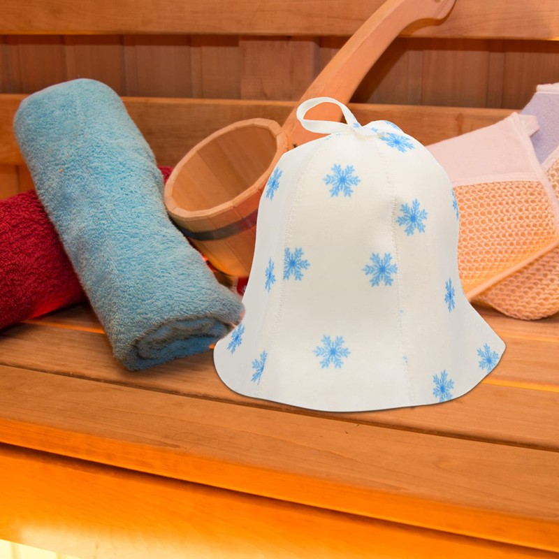 Healvian Russian Hats Hat Felt Sauna Hat Snowflake Pattern Bathhouse