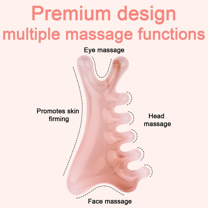 4-in-1 Multifunctional Gua Sha Massage Comb, Durable Resin Scalp Massage
