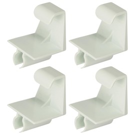 HV Shutter Holdback Clips, Heavy Duty Hurricane Storm Accordion Shutters Hardware Window Locking Clip, Accordion Hurricane Window Clips Suitable for 1/2" Accordion Shutter Track, 4 Pack(White)