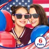 Shyyween 6 Pack American Flag Sunglasses Bulk Patriotic Plastic USA