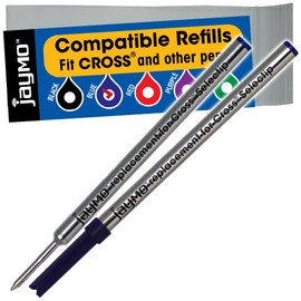 Jaymo Replacement for Cross Selectip 8521 - Measures 4.375 in / 111 mm Long - Gel Rolling Ball Pen Refill - 2 Blue