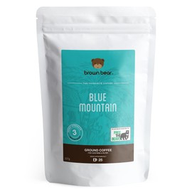 Blue Mountain Medium Roast Ground Coffee 227g - Ideal for French Press Cafetiere Filter Drip V60 Aeropress - Brown Bear - Strength 3 - Donation to Free The Bears