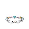 THOMAS SABO Ring Coloured Stones 925 Sterling Silver TR2229-984-7, Sterling