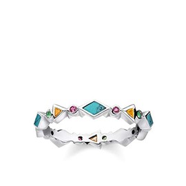 THOMAS SABO Ring Coloured Stones 925 Sterling Silver TR2229-984-7, Sterling Silver, Cubic Zirconia