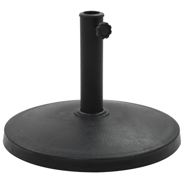 vidaXL Round Polyresin Parasol Base – Black, Weather-Resistant, Adaptable to