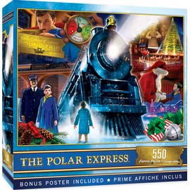 MasterPieces 550 Piece Glitter Christmas Jigsaw Puzzle - Polar Express Ride 550-18" x24