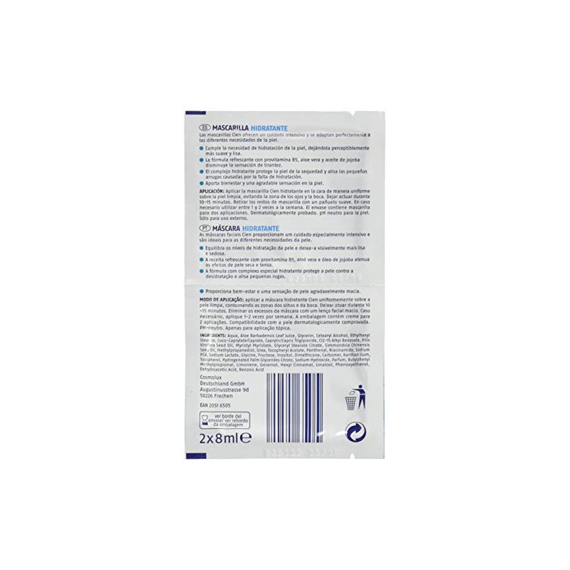 Pack of 10 x (2 x 8 ml) Aqua Moisturising