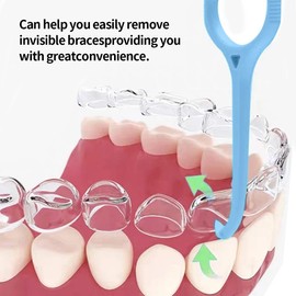 TISCH 3 Stück Mundpflegeset, Entferner für Unsichtbare Zahnspangen, Aligner Removal Tool, Zahnspange Haken, Mundpflege (3 Colors)