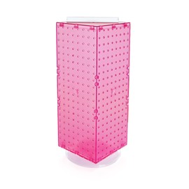 Azar Displays 703385-PNK Four-Sided Revolving 8”W X 20”H Pegboard Counter Display, Pink