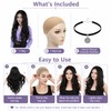 Long Purple Braided Ponytail Wig for Cosplay – Synthetic Clip-On