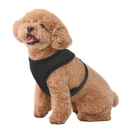 MoNiBloom Dog Harness for Small Sized Dog, Soft Puppy Padded Vest for Walking, Running, Training - Black, S