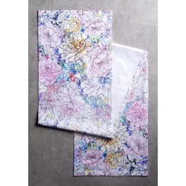 Maison d' Hermine Spring/Summer Table Runner, 100% Cotton, Decorative, Washable Easter Tablecloth for Home, Kitchen, Dining Room, Cocktail Parties and Camping - Floral Love (50 cm x 150 cm)