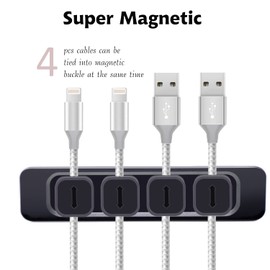 DRM Cable Clips Organizer Magnetic Cable Management Clips Cord Organizer Self Adhesive Sticky for All Wires, Desk Wall Desktop Cord Office Home USB Cable Power Wire Mouse Cable, Black