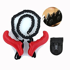 Cisixin Tactical Survival Pocket Chainsaw for Survival Gear, Bug Out Bag, Camping Gear, Survival Kit, Camping Equipment, Hiking Gear, Emergency Kit, Disaster Kit-Trimming Trees With Pouch