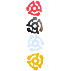 45 RPM Record Adapter Insert, Vinyl Center Hole Adapters, 4 Colors, 4-Pack (2)