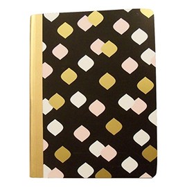 Studio C Carolina Pad College Ruled Foil Cover Composition Book ~ Put it in Neutral (Marquise Polka Dots; 7.5" x 9.75"; 100 Sheets, 200 Pages)