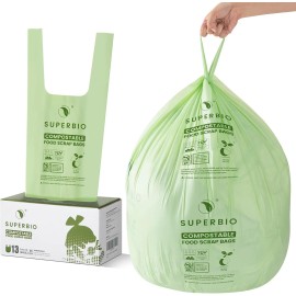 SUPERBIO 13 Gallon Compostable 30 Count (Pack of 1), 13 Gallon, 30