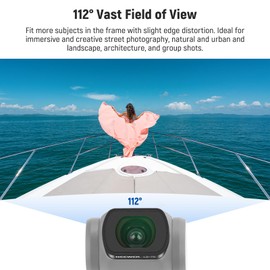 NEEWER 112° FOV 0.72X Wide Angle Lens Compatible with DJI Osmo Pocket 3 Creator Combo Accessories, Magnetic Multicoated Aspherical Action Camera Lens with Metal Frame, 1x Screen Protector, LS-70