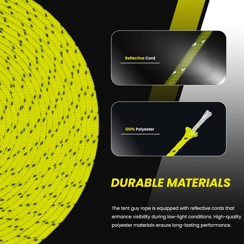 Abma Cord Tent Guy Ropes 3mm 30M Guy Line 6
