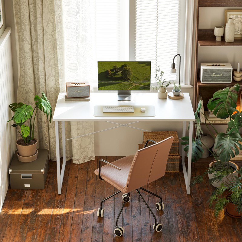 CubiCubi Computer Desk, 47 inch Home Office Small Desk, Modern