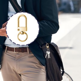 JJUNW 30 Pcs Metal Lobster Claw Clasp, Swivel Snap Key Chain Clip Hooks, Keychain Hooks for Keychain Making DIY Crafts Lanyard Making Pet Collar(Gold)