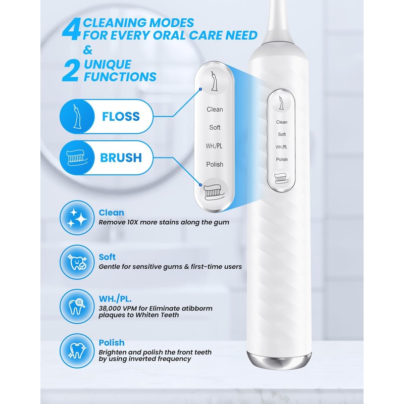 Electric Toothbrush with Water flosser, 3 in 1 Teeth Cleaning