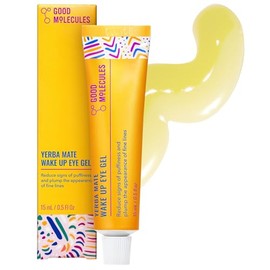 Good Molecules - Gel para ojos Yerba Mate Wake Up, 15 ml/.5 oz, yerba mate y cafeína para minimizar la hinchazón, los ojos cansados y la hinchazón, ácido hialurónico para hidratar, rellenar y suavizar, cuidado de la piel para el rostro