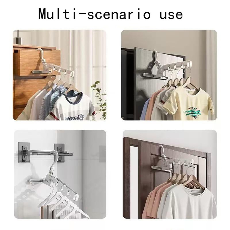 Portable Travel Clothes Hangers, 1Pcs Folding Drying Rack 5Pcs Foldable