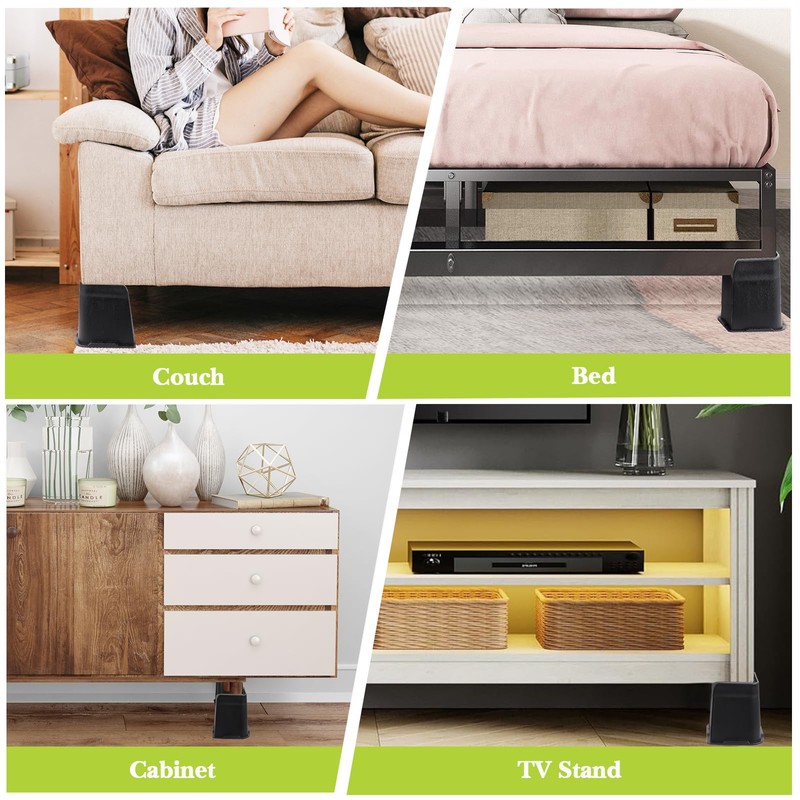 Yookwutar Bed Risers 2 inch, 3 inch, 4 inch, 6