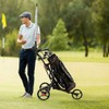Foldable 3 Wheel Golf Pull Push Cart Trolley - Color: