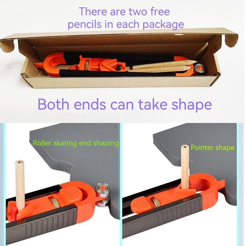 Precise Contour Scribe Tool Woodworking - With Lock For Pencil,Upgrade