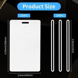 XUWAIDSGN 200 Pieces 5 Mil 2 1/2" x 4 1/4" Laminating Luggage Tags with Loops Thermal lanyard laminating pouches Resealable for Work Permits Pass Cards Student ID Cards (200, 5 Mil)