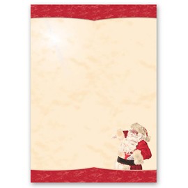 Writing Paper Set 40 Pieces Santa Claus Christmas 20 Sheets Writing Paper + 20 Matching Envelopes DIN Long without Window Paper-Media