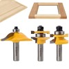 Exqutoo 3PCS 1/2" Shank Router Bit Set, Raised Panel Cabinet