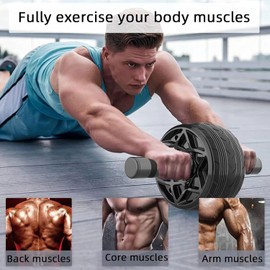 Ab Roller for Abs Workout Convertible Ab Wheel Roller for Core & Strength Training, Home Gym Fitness, Anti-Slip Handles, Easy to Assemble