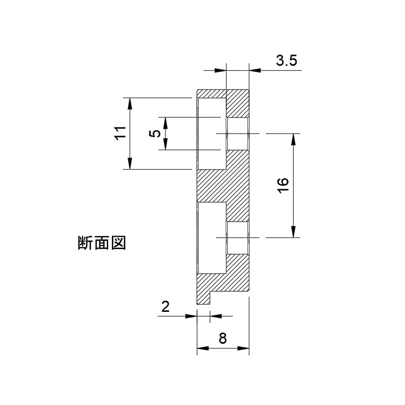 Male Hardware Compatible with Tajima Sef Series, Komeron Aluminum Fixed