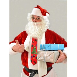 SATINIOR 9 Pcs Christmas Ties for Men Funny Novelty Ties Holiday Santa Snowman Printed Necktie Snowflake Tree Gift Decorative Neck Tie for Christmas Thanksgiving Women Party Costume